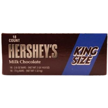 HERSHEY KING SIZE MILK CHOCOLATE 18/2.6oz