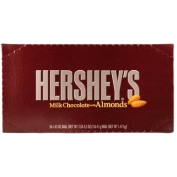 HERSHEY MILK CHOCOLATE ALMONDS BAR 36/1.45oz