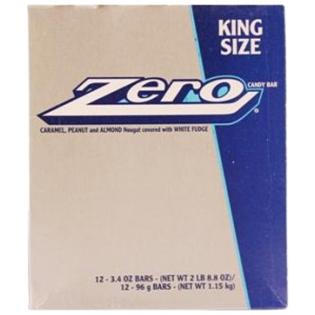 Zero King Size White Fudge Chocolate Bar – 12ct / 3.4oz Each