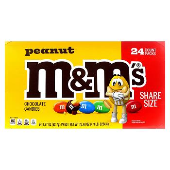 M&M's King Size Peanut Chocolate Candies – Bulk 24ct / 3.27oz Each
