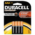 Duracell, MN2400B4Z, Standard Battery, AAA, Alkaline, PK4,Black