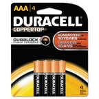 Duracell, MN2400B4Z, Standard Battery, AAA, Alkaline, PK4,Black