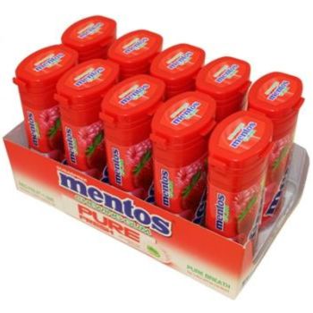 Mentos Red Fruit & Lime Sugar Free Gum - 15ct Bottle (Pack of 10)