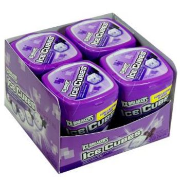 Ice Breakers Ice Cubes Arctic Grape Sugar Free Gum - 40ct Bottle (Pack of 4)