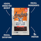 Country Archer Grass Fed Beef Jerky - Beef Snack Pack, Bulk Individual Bags, Protein Snack, Gluten Free, Real Ingredients, Spicy Flavor - Fuego Flavor, 2.5 Oz (Pack Of 4)
