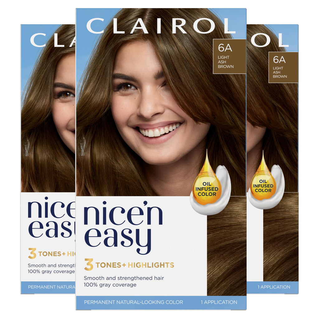 Clairol Nice'n Easy Permanent Hair Dye – 3 Brown Black, 100% Gray Coverage