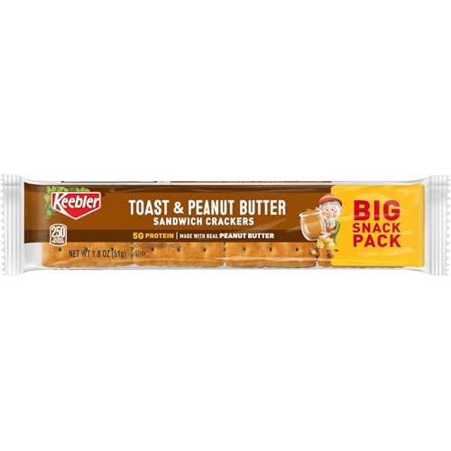 Keebler Toast & Peanut Butter Sandwich Crackers Snack Pack, 1.8 Oz (12-Pack)