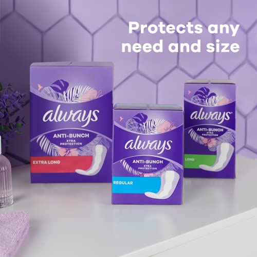 Always Daily Extra Protect Liners, Long Length, Unscented Panty Liners, 108 Count