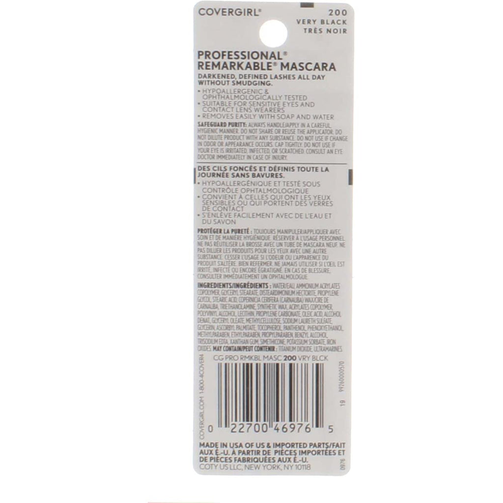 COVERGIRL Professional Remarkable Washable Mascara Black Brown [210] 0.30 oz Pack of
