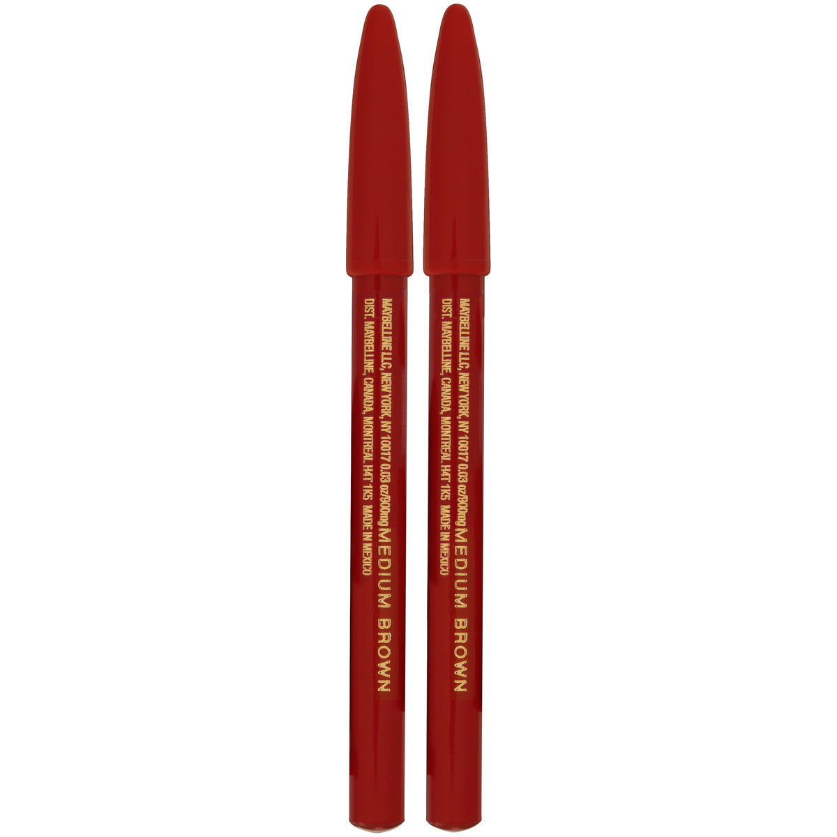 Maybelline Makeup Expert Wear Twin Eyebrow Pencils and Eyeliner Pencils, Velvet Black Shade, 0.06 oz
