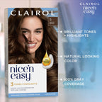 Clairol Nice'n Easy Permanent Hair Dye – 3 Brown Black, 100% Gray Coverage
