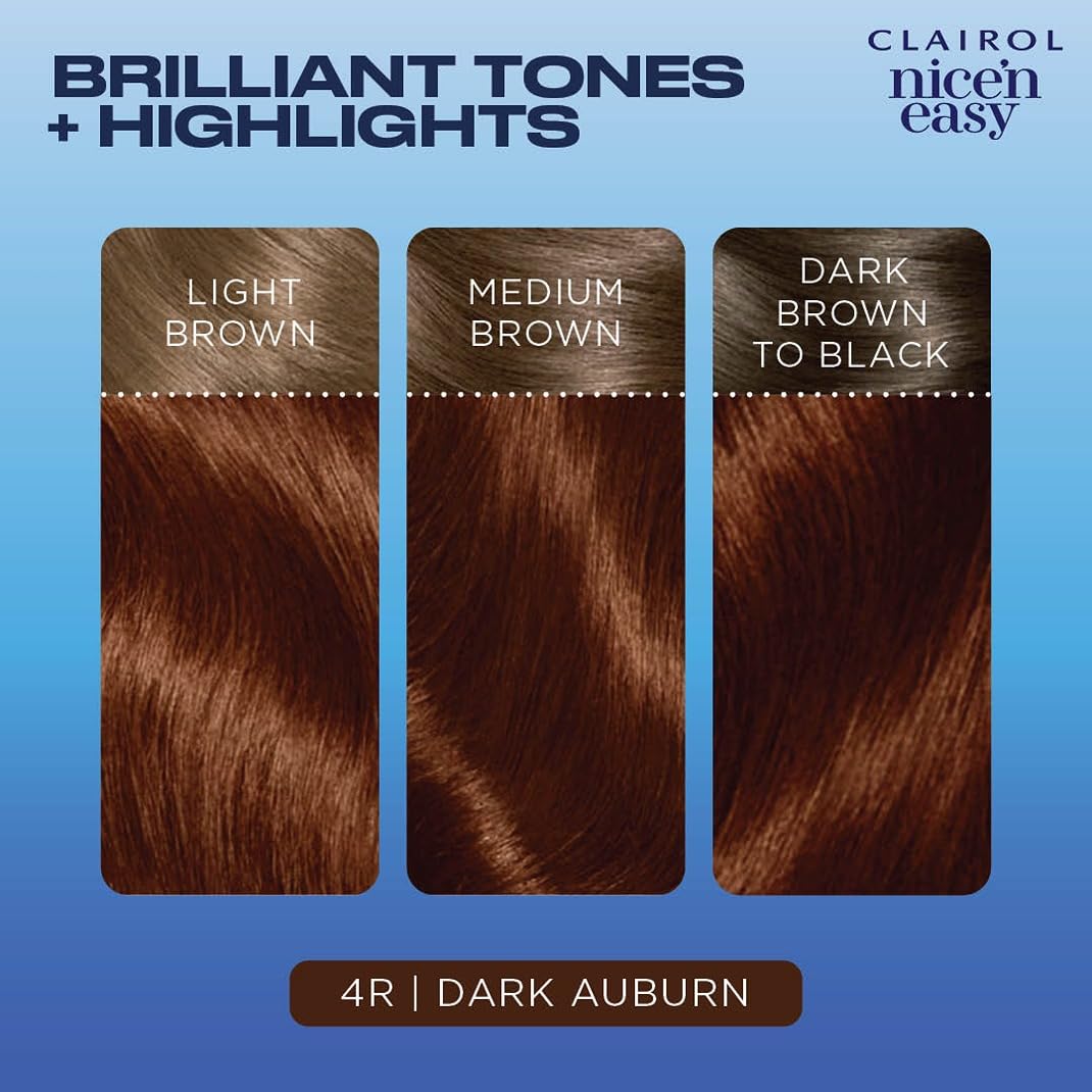 Clairol Nice'n Easy Permanent Hair Dye Dark Auburn 4R - 100% Gray Coverage