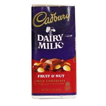 Cadbury Fruit & Nut Milk Chocolate Tablet Bar 3.5oz