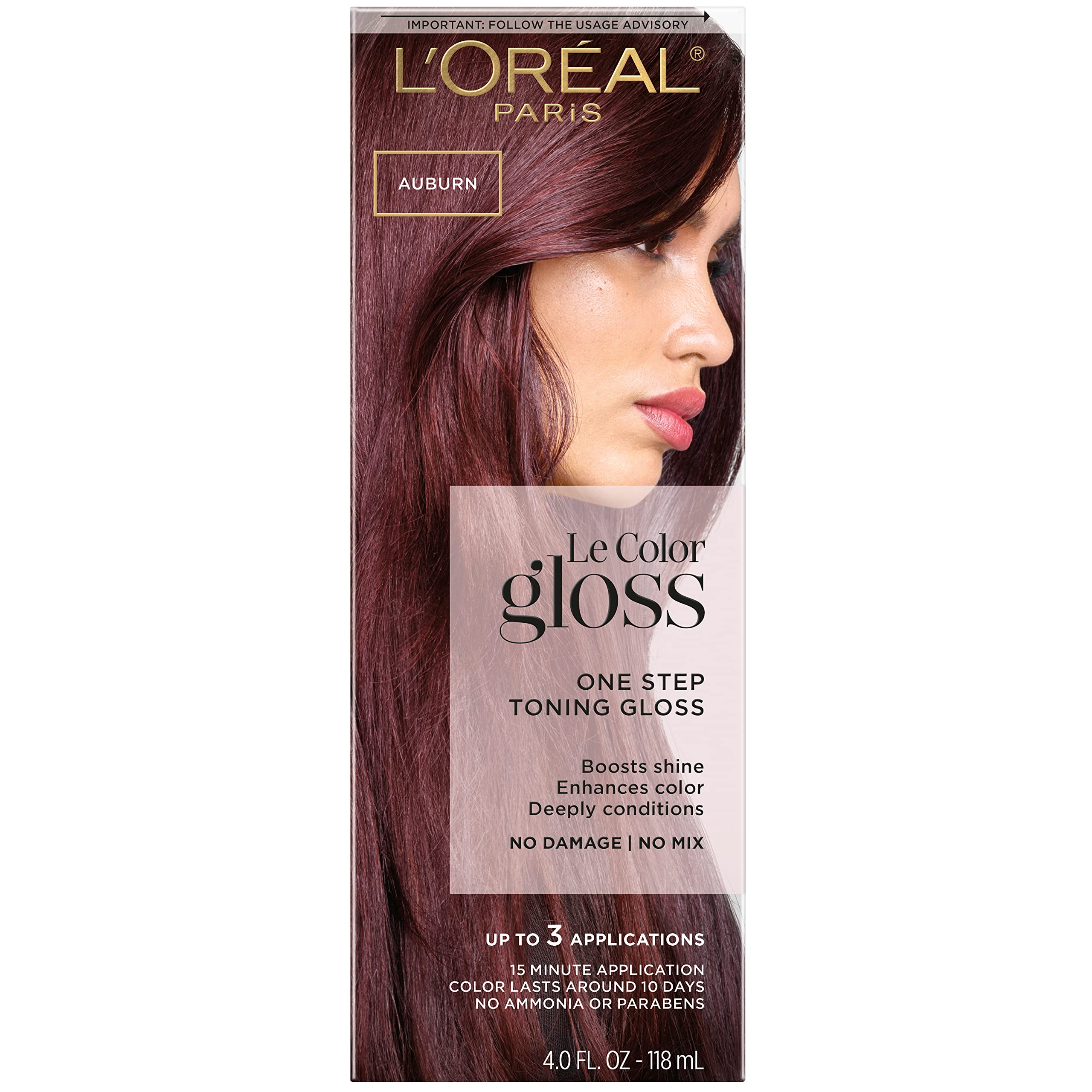 L'Oreal Paris One Step Toning Hair Gloss, Le Color Gloss Copper, 4 fluid_ounces