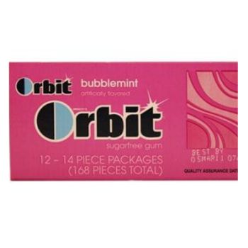 Orbit Bubblemint Sugar Free Chewing Gum - 14ct Pack (Pack of 12)