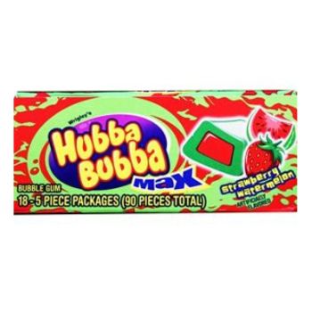 Hubba Bubba Max Strawberry Watermelon Bubble Gum - 5ct (Pack of 18)