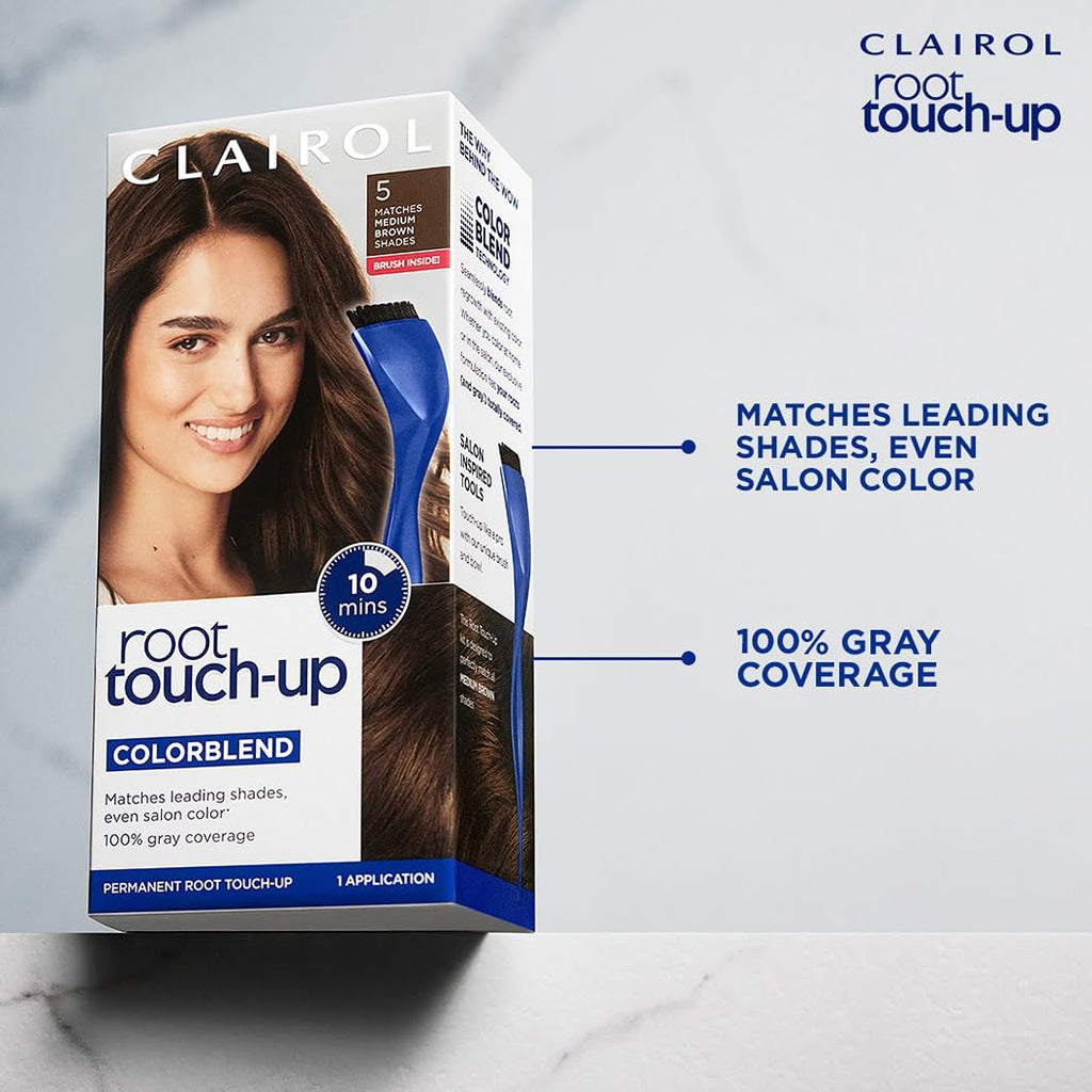 Clairol Root Touch-Up by Nice'n Easy Permanent Hair Dye for Brown Hair Color with 100% Gray Coverage