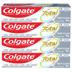 Colgate Total Toothpaste with Stannous Fluoride and Zinc, Multi Benefit Toothpaste with Sensitivity Relief and Cavity Protection, Deep Clean - 4.8 Ounce (4 Pack)