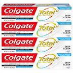 Colgate Total Toothpaste with Stannous Fluoride and Zinc, Multi Benefit Toothpaste with Sensitivity Relief and Cavity Protection, Deep Clean - 5.1 ounce (4 Pack)