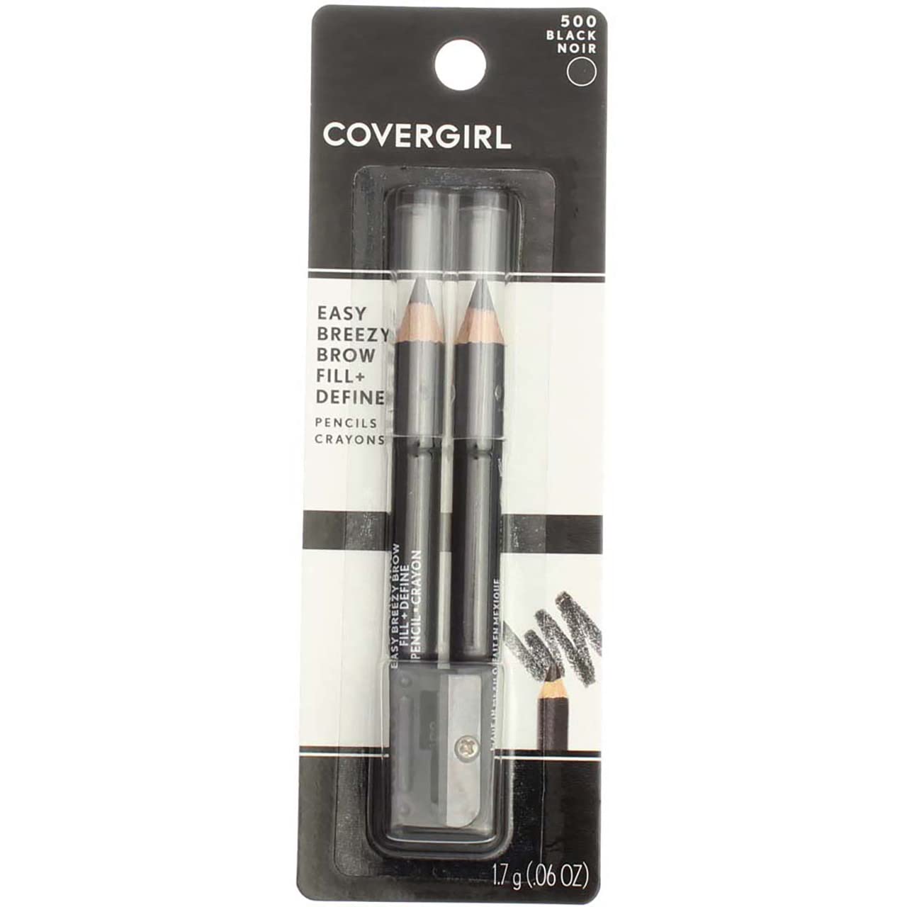 CoverGirl Easy Breezy Brow Fill & Define Pencil Black 500 - Pack of 3