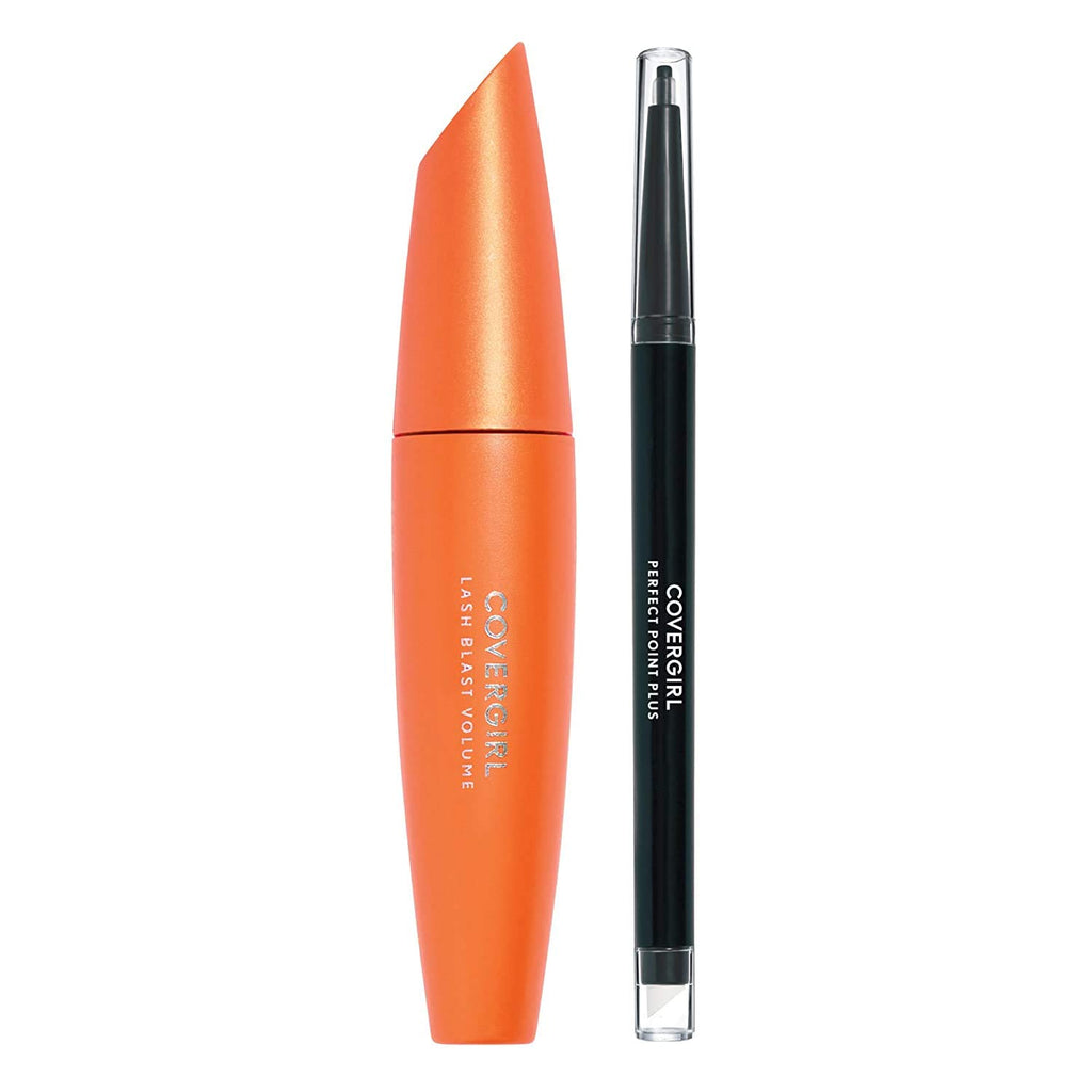 Covergirl Lash Blast Volume Waterproof Mascara, Volumizing Mascara, Very Black and Perfect Point Plus Eye Pencil, Black Onyx, Combo 2
