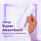 Always Daily Extra Protect Liners, Long Length, Unscented Panty Liners, 136 Count