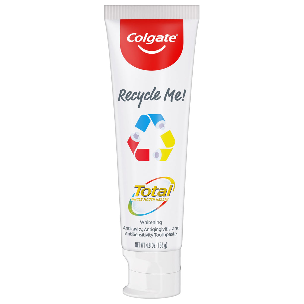 Colgate Total Teeth Whitening Toothpaste, 10 Benefits, No Trade-Offs, Sensitivity and Whitening, 4.8 oz Tube