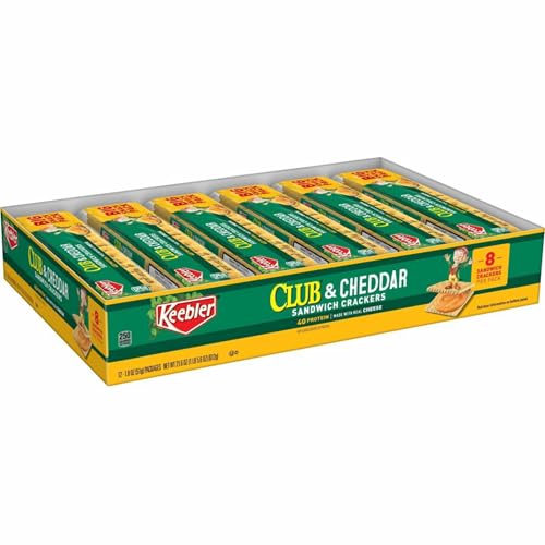 Keebler Club & Cheddar Sandwich Crackers Snack Packs - 12 Packs per Box