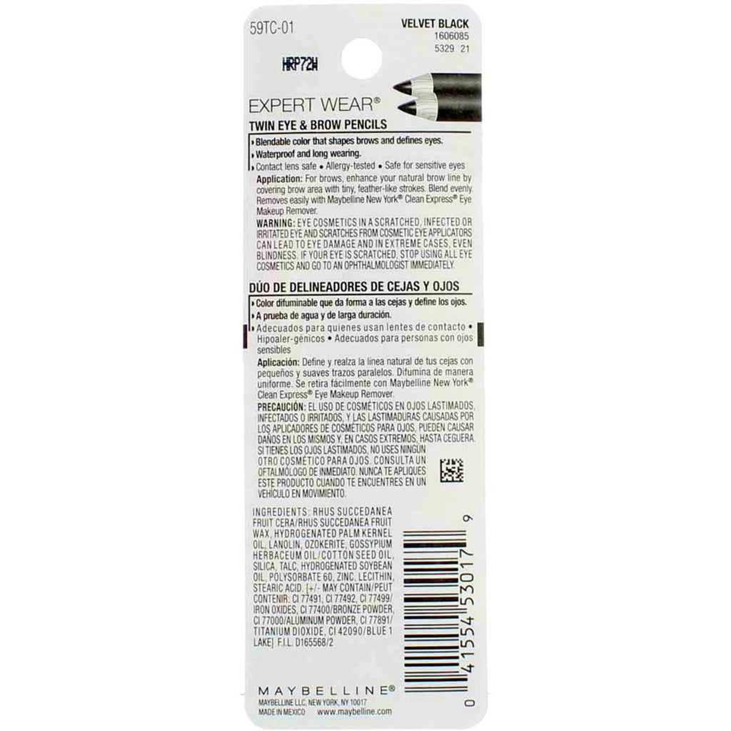 MAYBELLINE Expert Wear Twin Brow & Eye Pencils - Dual Purpose Makeup