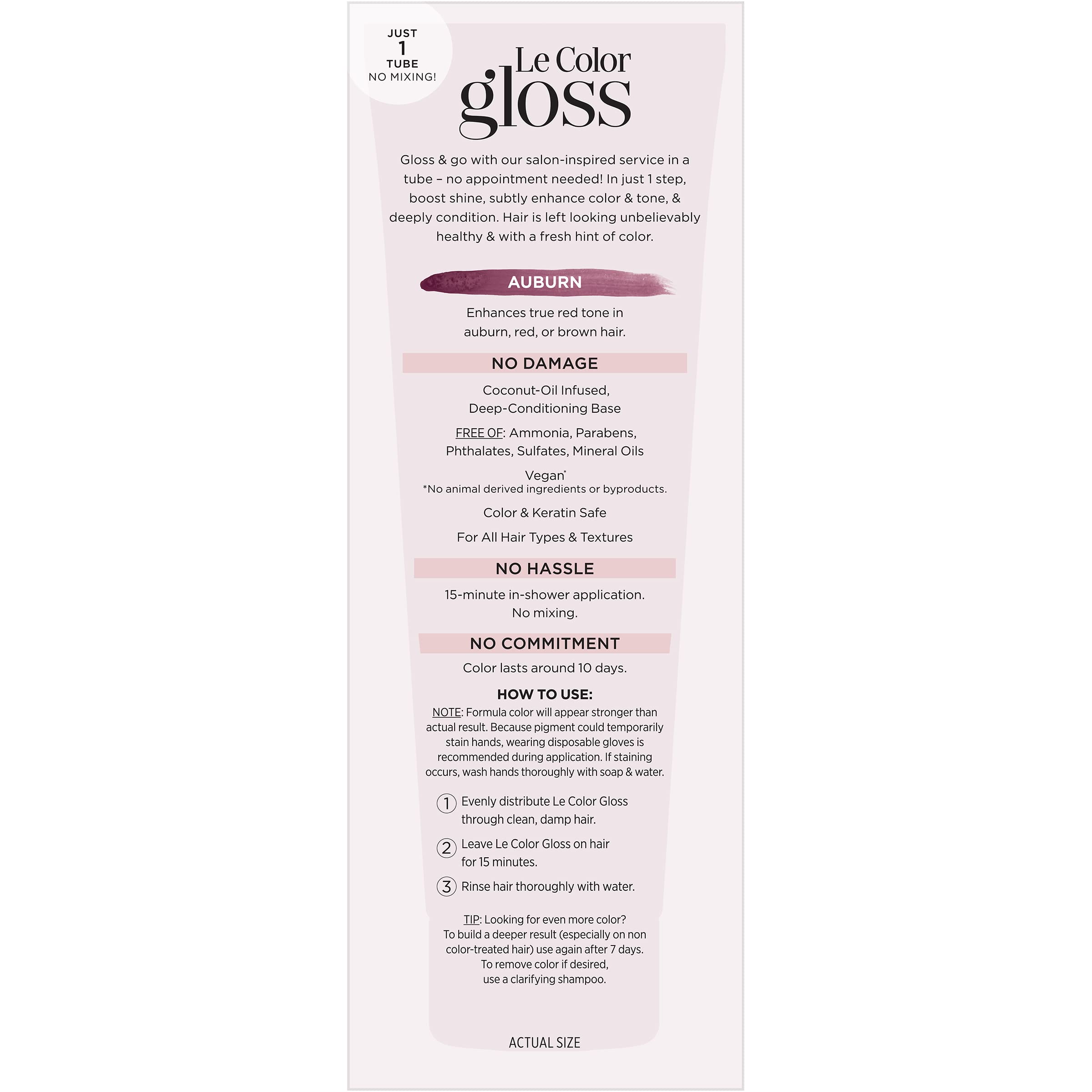 L'Oreal Paris One Step Toning Hair Gloss, Le Color Gloss Copper, 4 fluid_ounces