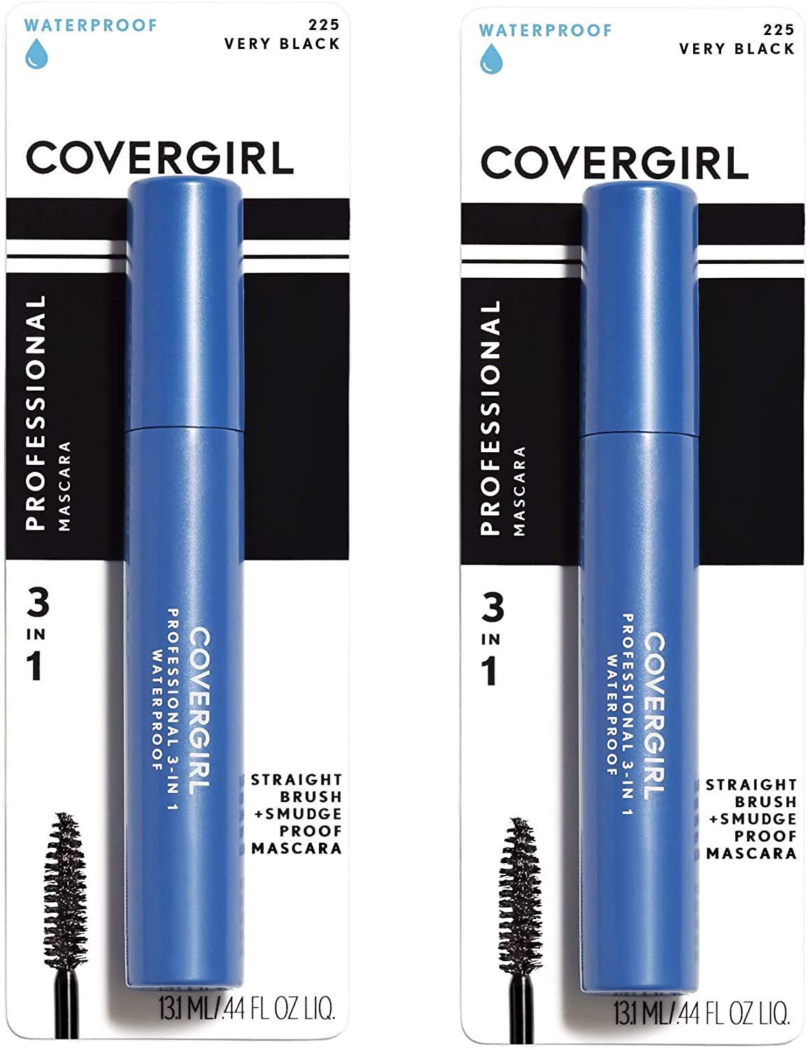 COVERGIRL Professional 3-in-1 Waterproof Mascara, Very Black 225, (Packagin