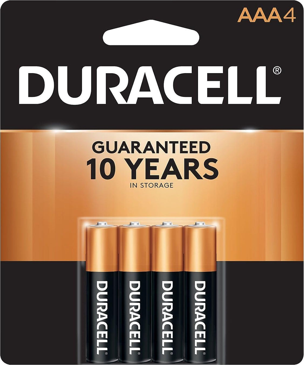Duracell, MN2400B4Z, Standard Battery, AAA, Alkaline, PK4,Black