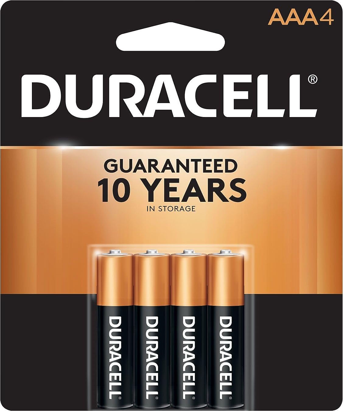 Duracell, MN2400B4Z, Standard Battery, AAA, Alkaline, PK4,Black