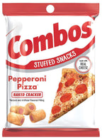 COMBOS Cheddar Cheese Cracker, Pepperoni Pizza, Pizzeria, Cheddar Cheese Pretzel, and Buffalo Blue Cheese, 6.3 Ounce (Pack of 5) - with Make Your Day Bag Clip