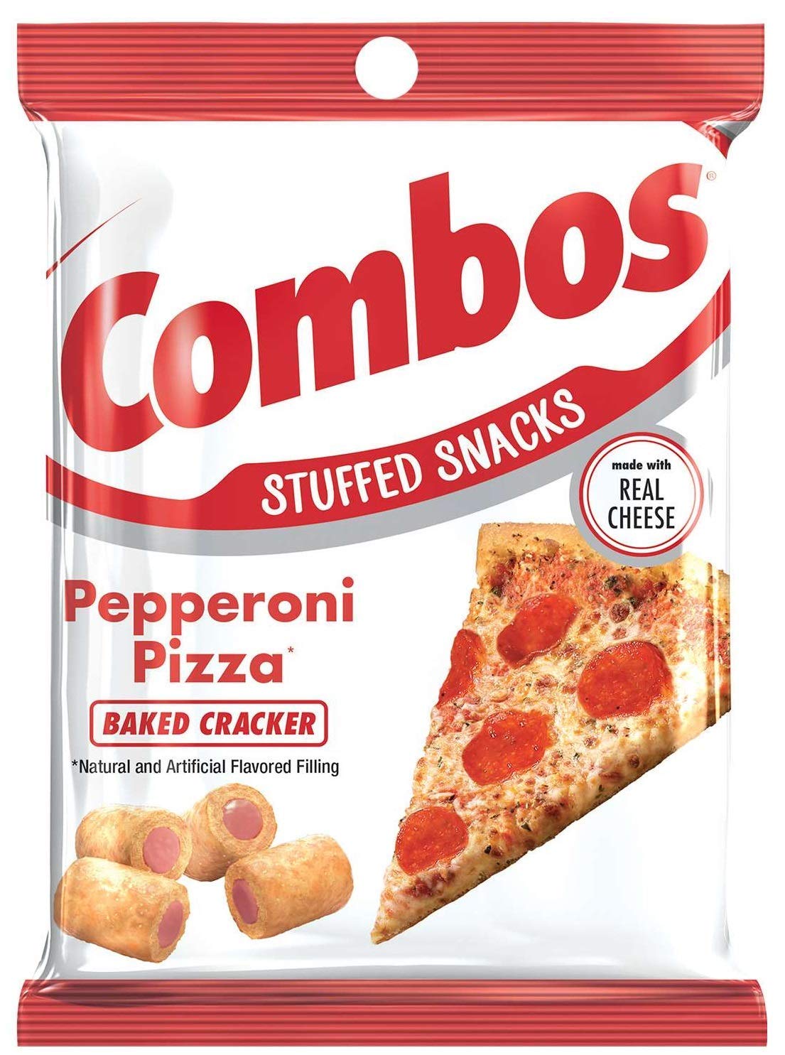 COMBOS Cheddar Cheese Cracker, Pepperoni Pizza, Pizzeria, Cheddar Cheese Pretzel, and Buffalo Blue Cheese, 6.3 Ounce (Pack of 5) - with Make Your Day Bag Clip