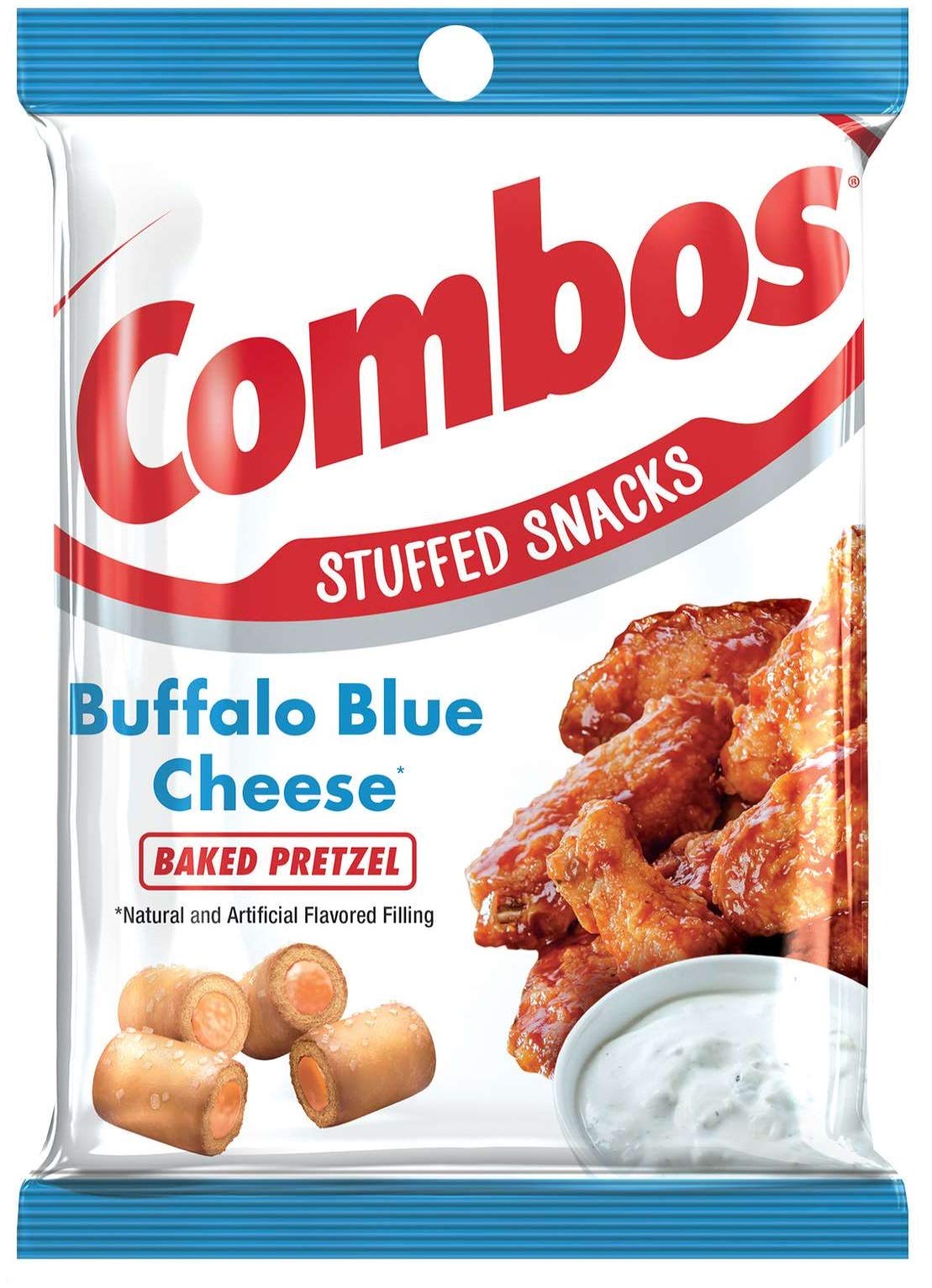 COMBOS Cheddar Cheese Cracker, Pepperoni Pizza, Pizzeria, Cheddar Cheese Pretzel, and Buffalo Blue Cheese, 6.3 Ounce (Pack of 5) - with Make Your Day Bag Clip