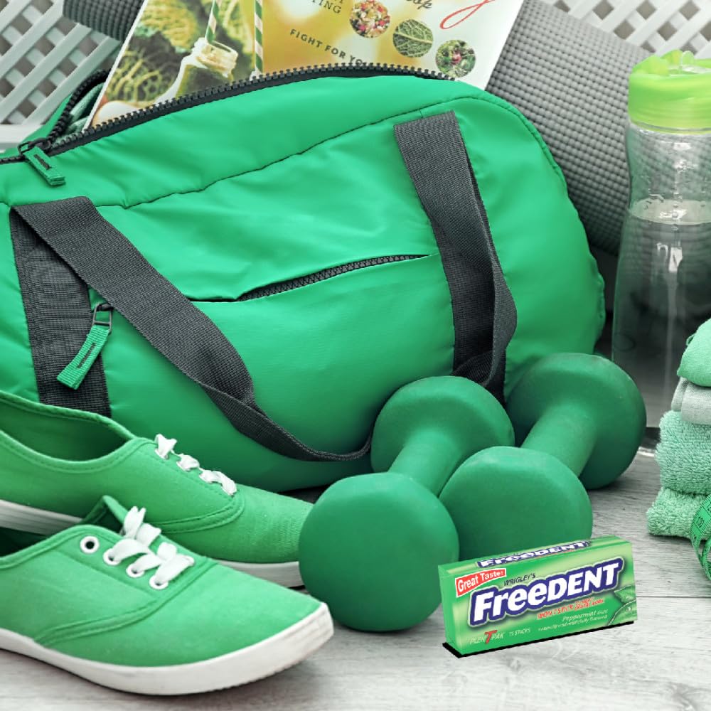 FREEDENT Peppermint Chewing Gum, 15 Stick (Pack of 12)