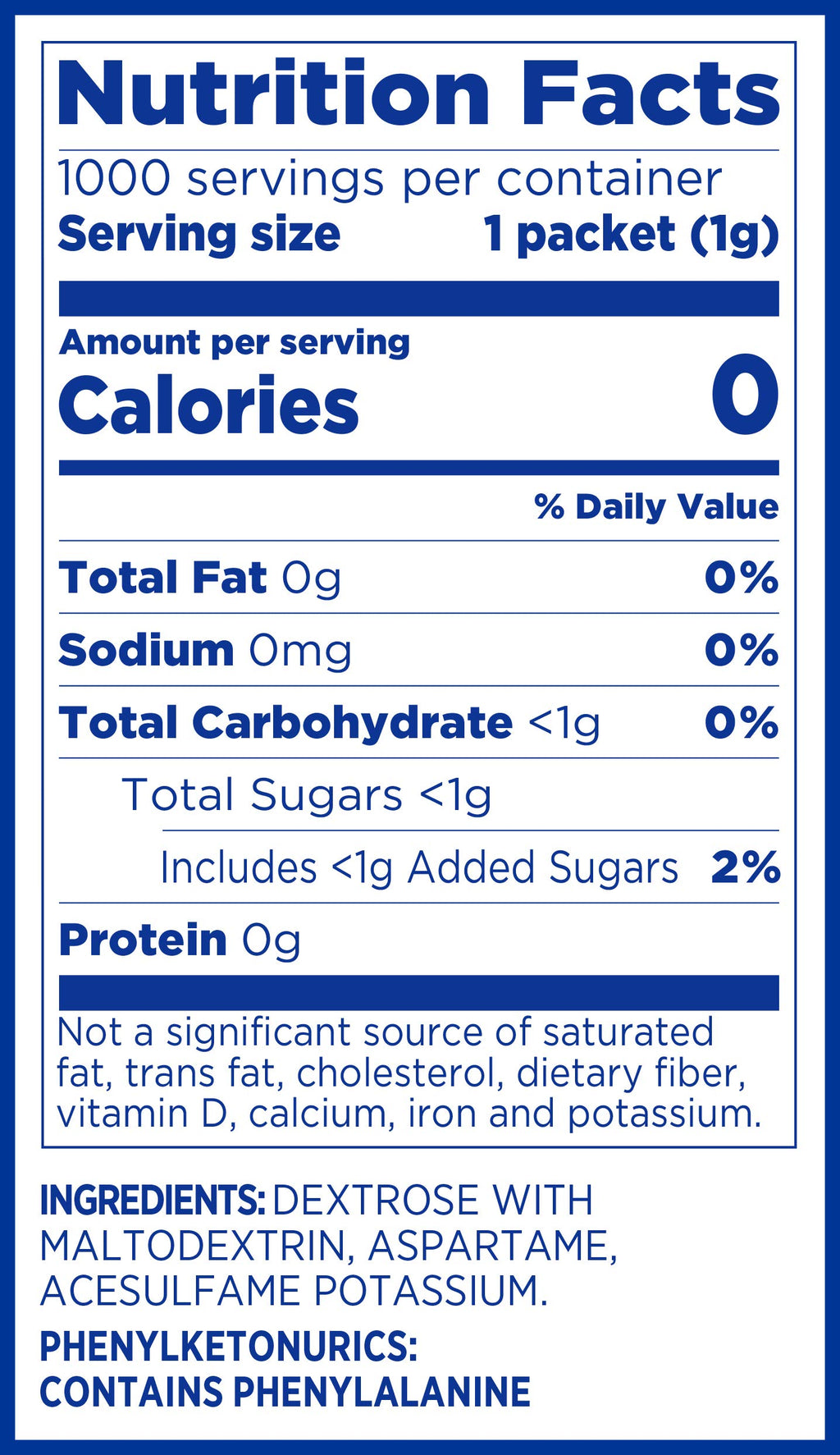 EQUAL 0 Calorie Sweetener, Aspartame and Acesulfame-K Sweetener Packets, Zero Calorie Sugar Alternative, Erythritol Free, 50 Ct (Pack of 12)