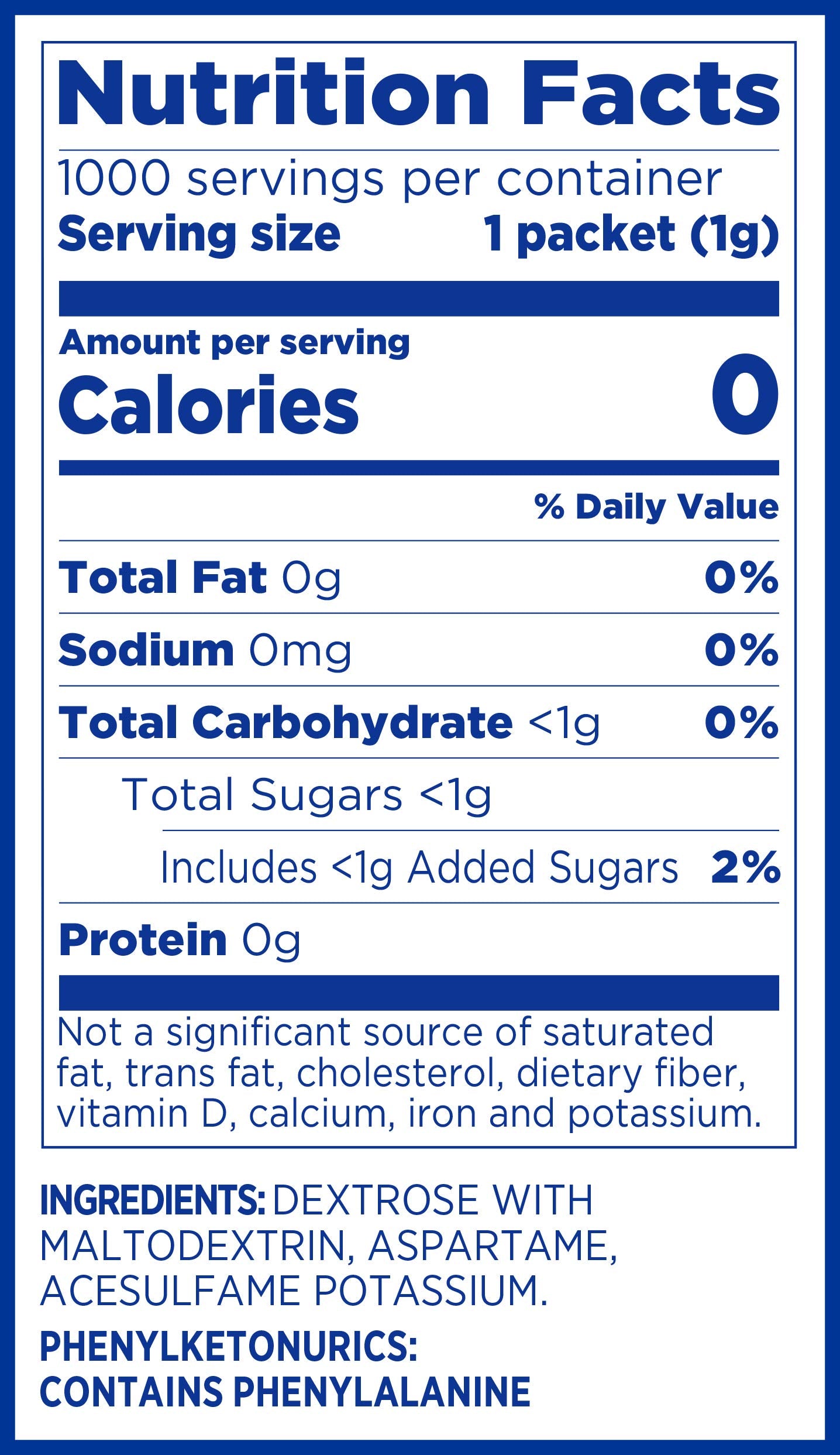 EQUAL 0 Calorie Sweetener, Aspartame and Acesulfame-K Sweetener Packets, Zero Calorie Sugar Alternative, Erythritol Free, 50 Ct (Pack of 12)