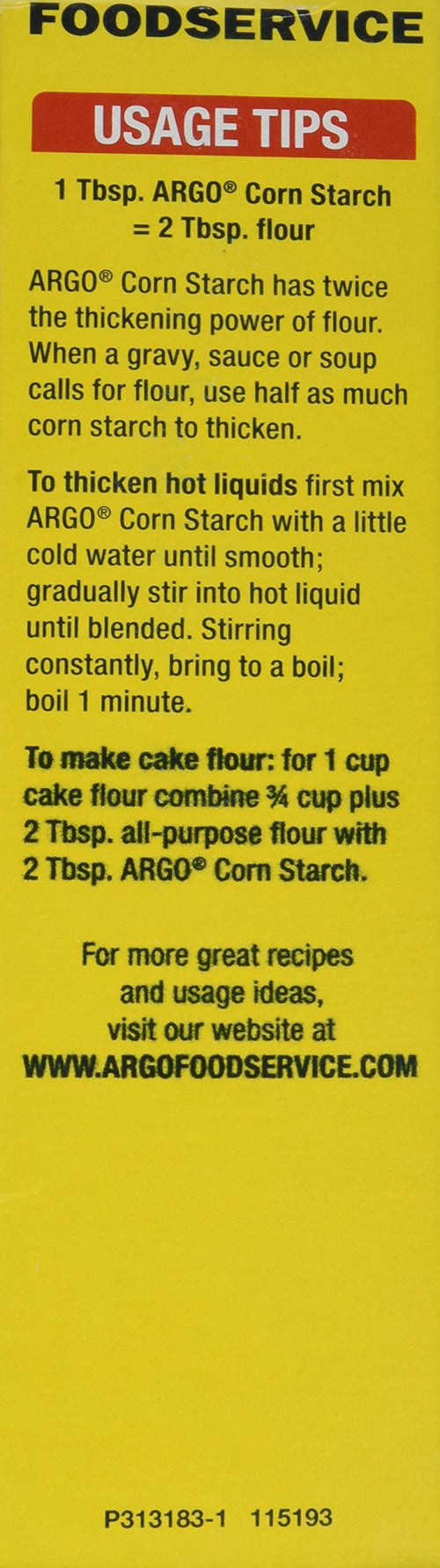 Argo Corn Starch - 16 oz. (pack of 2) 100% PURE Gluten Free