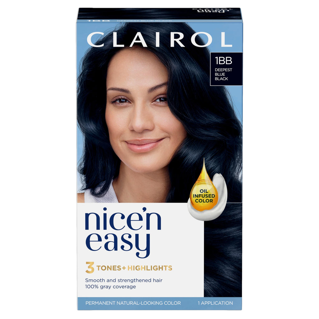 Clairol Nice'n Easy Permanent Hair Dye – 3 Brown Black, 100% Gray Coverage