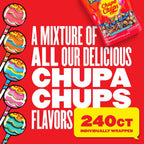 Chupa Chups ‘Best Of’ Lollipop Assortment, 5 Flavors, Individually Wrapped Candy for Kids, 25.3 Oz Drum (60 Suckers)