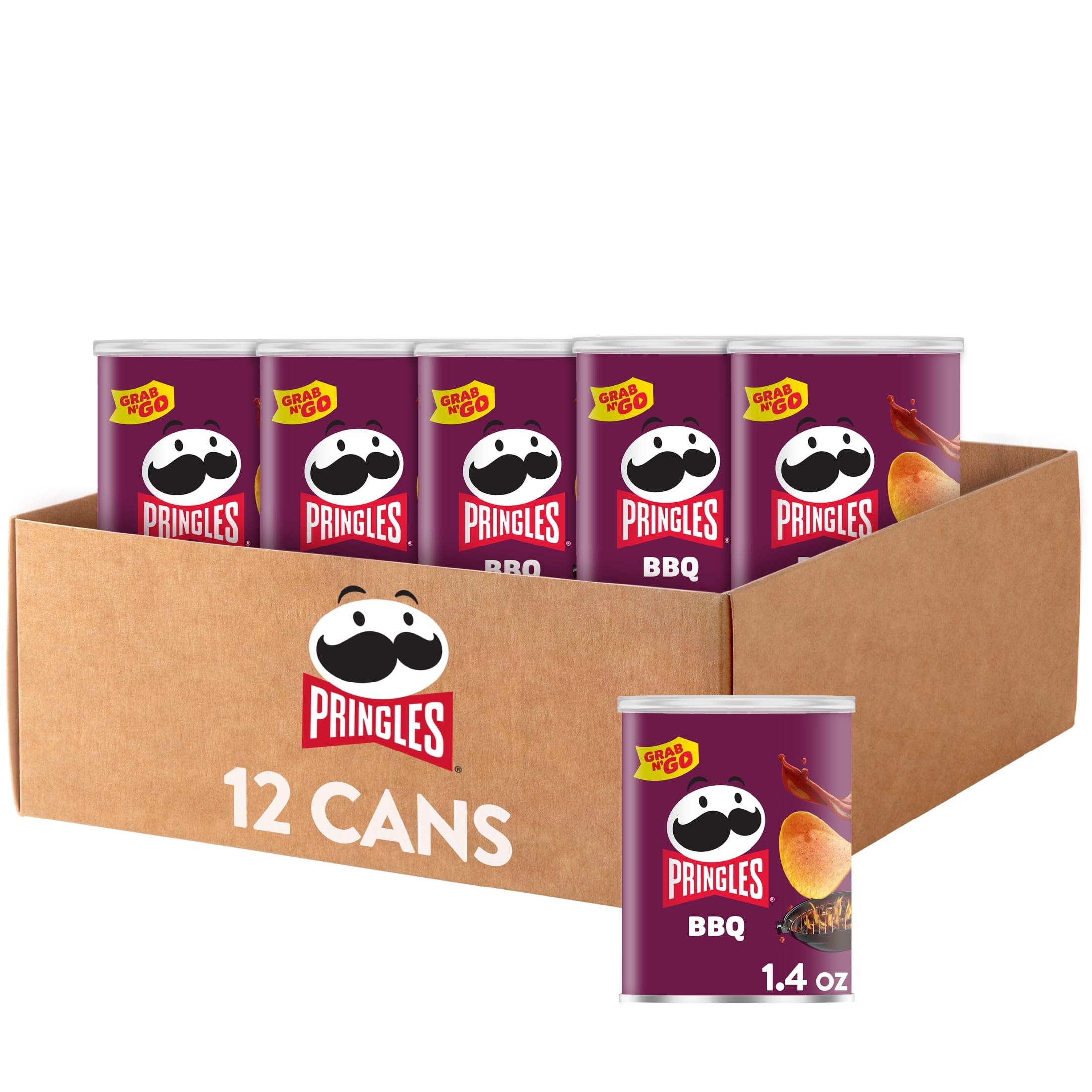 Pringles Potato Crisps Chips, Grab N' Go Cans