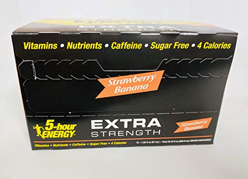5 Hour Energy Extra Strength Strawberry Banana Energy Shot | 12-Pack (1.93 oz each)