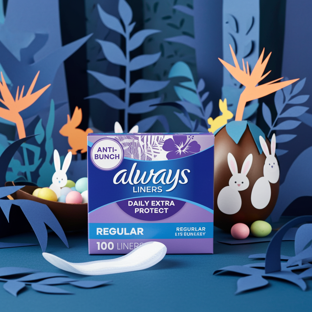 Always Anti-Bunch Xtra Protection Daily Liners – Regular Length, 100 Count