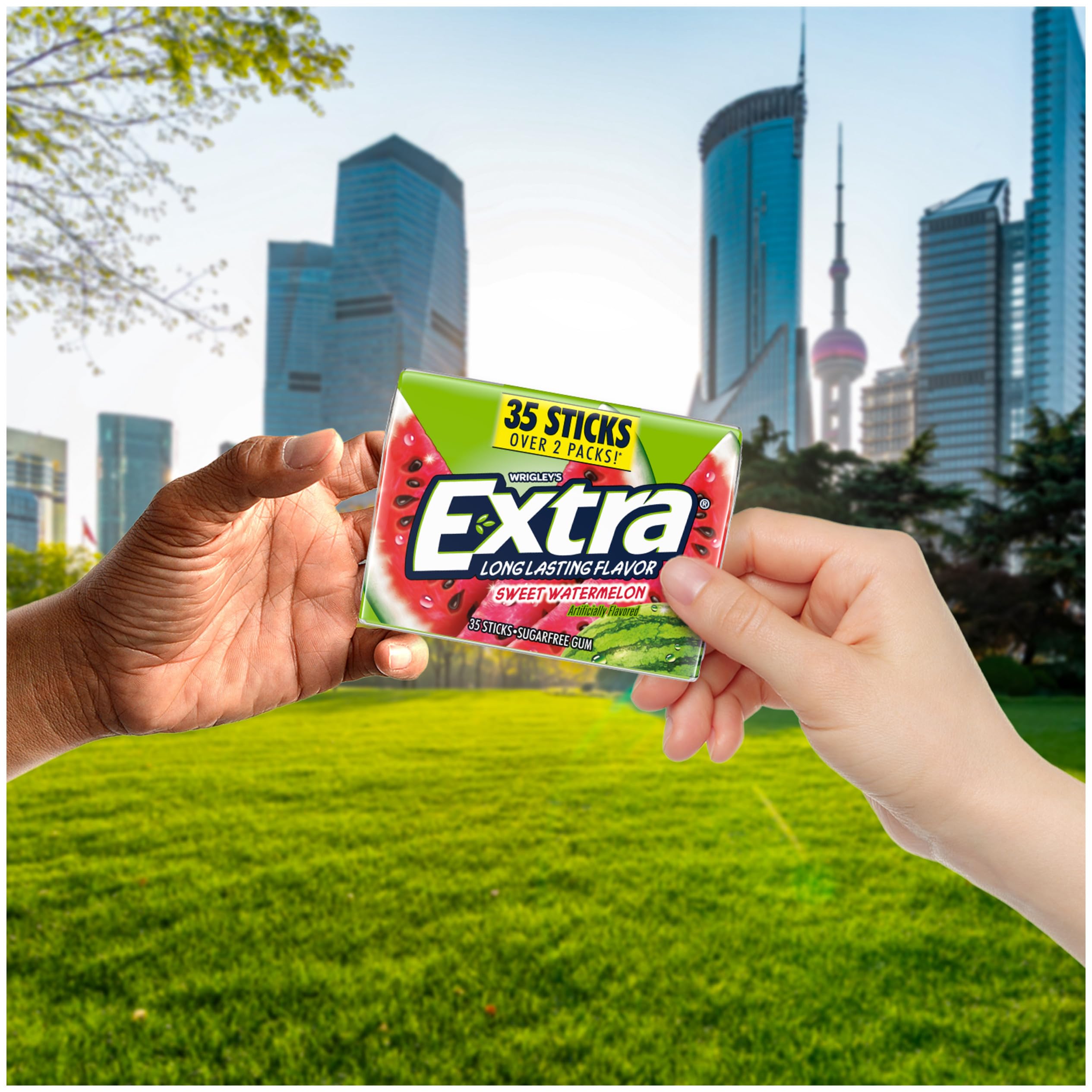 Extra Sweet Watermelon Sugar Free Chewing Gum - 6 Packs x 35 Sticks