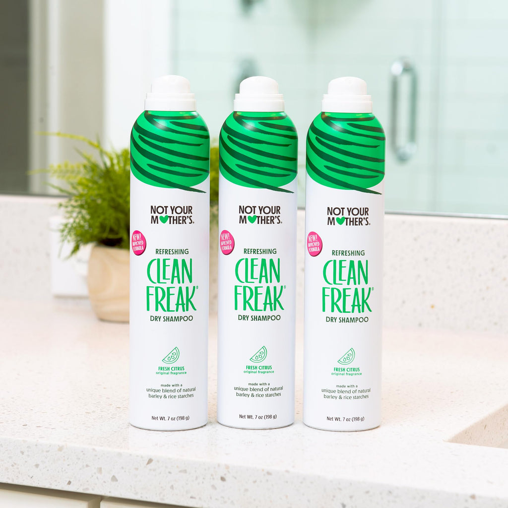 Not Your Mother's Clean Freak Refreshing Dry Shampoo (3-Pack) - 7 oz - Waterless Shampoo Instantly Refreshes Hair Between Washes - Fresh Citrus Scent