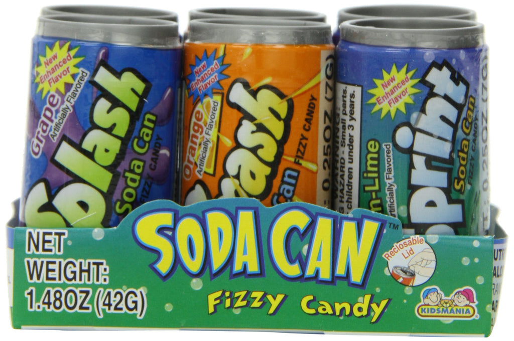 Kidsmania Soda Can Fizzy Candy, 1.47-Ounce Cans (Pack of 12)