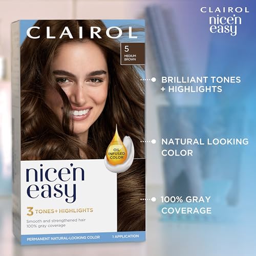 Clairol Nice'n Easy Permanent Hair Dye Dark Auburn 4R - 100% Gray Coverage