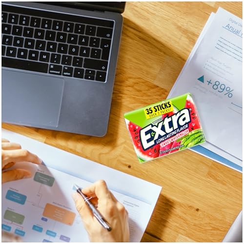 Extra Sweet Watermelon Sugar Free Chewing Gum - 6 Packs x 35 Sticks